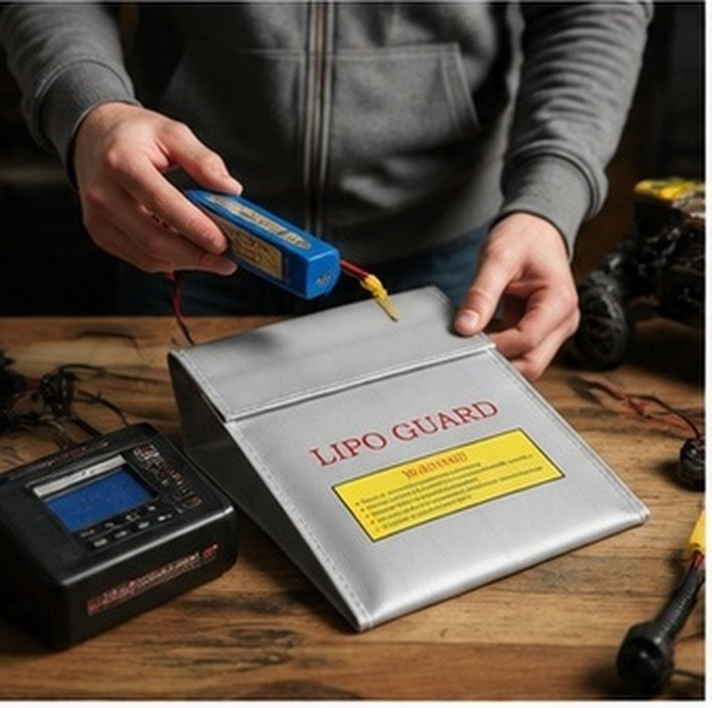 Lipo Battery Fireproof Safety Charge Box - Bolsa de Segurança Lipo 18x23cm, à