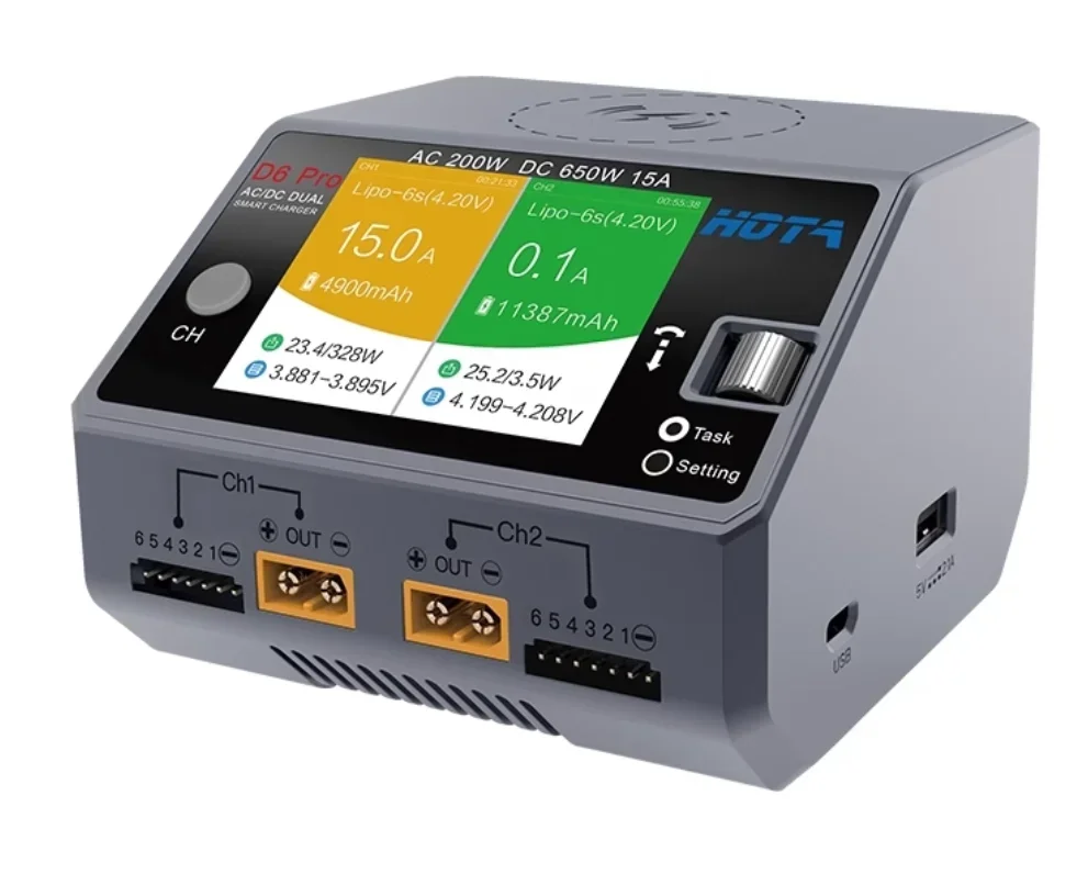 Carregador inteligente de equi - Hota D6 Pro Dual Lipo Charger avaliação e preço