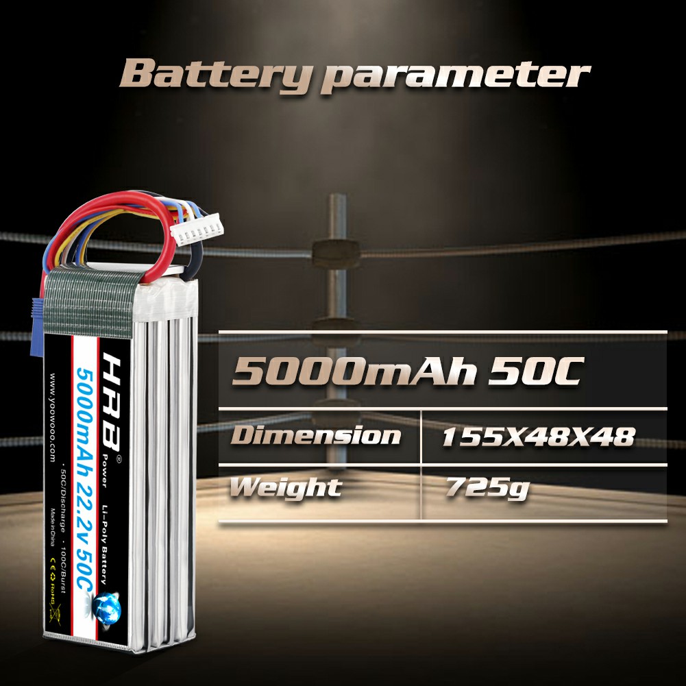 Bateria lipo hrb 6s 22.2v 5000 - 6S Lipo Battery 22.2V 5000Mah avaliação e preço