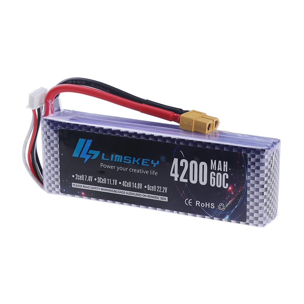 Bateria Lipo 60C 14,8V 4S 1500 - 4S Lipo Battery 14.8V 6000Mah avaliação e preço